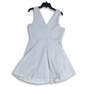 Maurices Womens White Pinstriped Sleeveless Back Zip Short A-Line Dress Sz 11/12 image number 2