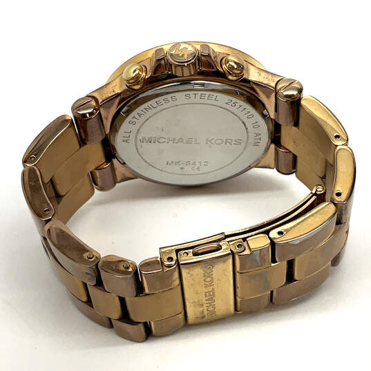 Designer Michael Kors MK5412 Rose Gold Chronograph Analog Wristwatch w/ Box image number 2