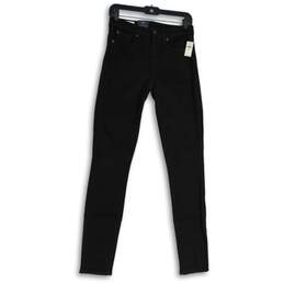 NWT Womens Black Denim Dark Wash 5-Pocket Design Skinny Leg Jeans Size 27/4T