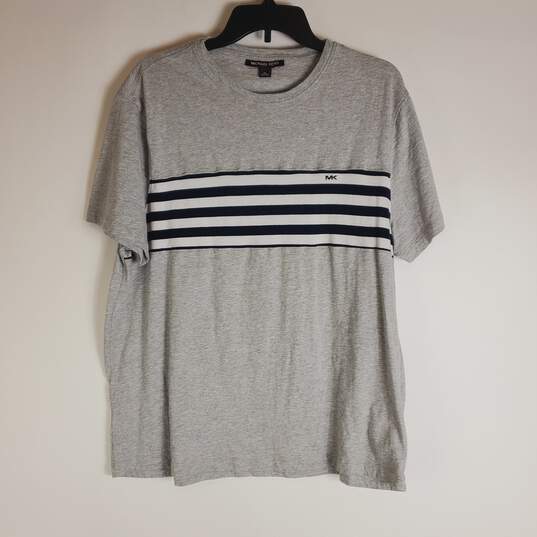 Michael Kors Men Gray Stripe T-Shirt XL image number 1