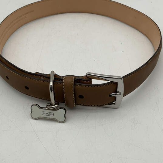 Classic 4000 Brown Leather Adjustable Buckle Dog Collar Size XL 22-26 Inch image number 2