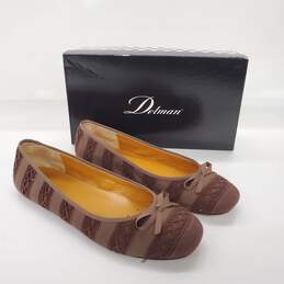 Delman Women's Dana Bitter Chocolate Ballet Flats Size 8.5M