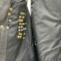 Mens Black Leather Graphic Print V-Neck Sleeveless Motorcycle Vest Size 52 image number 3