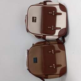 2pc Set of Women's Leather Backpack Purses