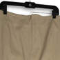 Womens Tan Flat Front Back Zip Slit Straight & Pencil Skirt Size 16 image number 4