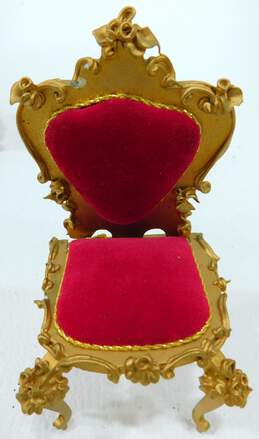 Vintage Spielwaren Szalasi Rococo Red Velvet Dollhouse Chairs alternative image