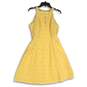 White House Black Market Womens Yellow Lace Round Neck Fit & Flare Dress Size 6 image number 1