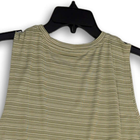 NWT Womens Green Beige Cloudlight Striped Muscle Pullover Tank Top Size M image number 4