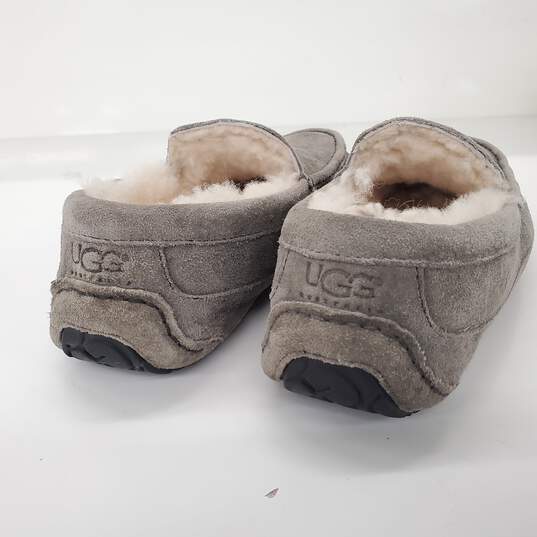 UGG Men's Ascot Gray Suede Wool Lined Slippers Size 10 image number 5