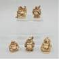 Happy Laughing Buddha Ivory Resin Figurines Set of 5 2 Inch image number 1