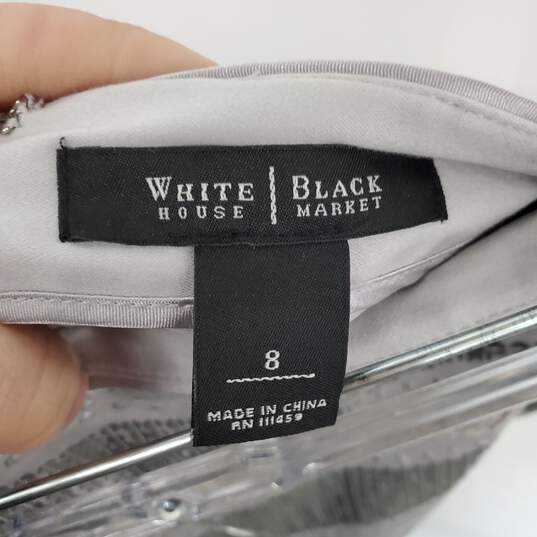 White House Black Market Gray Cotton Sequin Embellished Skirt WM Size 8 image number 3
