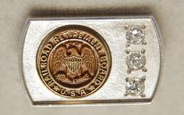 10K Gold 0.09 CTTW Diamond U.S.A Railroad Retirement Board Pin 2.0g