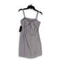 NWT Womens Gray Sleeveless Square Neck Back Tie Mini Dress Size Small image number 2