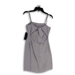 NWT Womens Gray Sleeveless Square Neck Back Tie Mini Dress Size Small alternative image