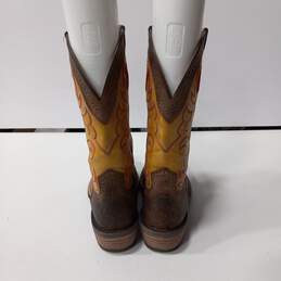 Men's Brown Leather Western Boots Size 9 alternative image