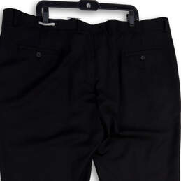 NWT Mens Black Wool Flat Front Straight Leg Dress Pants Size 46 alternative image