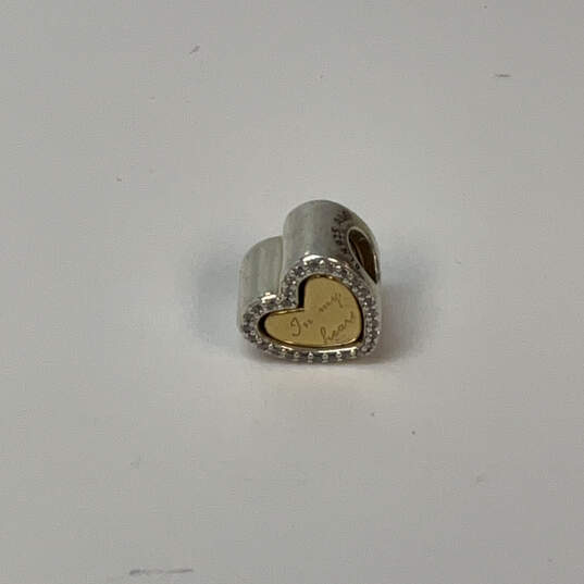 Designer Pandora B1 S925 ALE Sterling Silver Pave In My Heart Beaded Charm image number 2