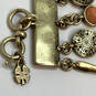Designer Lucky Brand Gold-Tone Crystal Stone Multi Strand Chain Bracelet image number 4