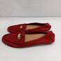 Women's A9127 Fredrica Nubuck Red Suede Loafers Size 8B image number 4