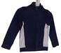 Mens Blue White Boys Active Stand Collar Zip Up Athletic Jacket Size 7 image number 2
