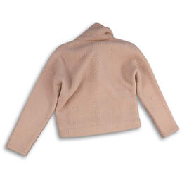 Womens Pink Long Sleeve Pockets Half Zip Sherpa Pullover Jacket Size XS alternative image