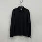 Womens Black Knitted Long Sleeve Mock Neck Full-Zip Cardigan Sweater Size L image number 1