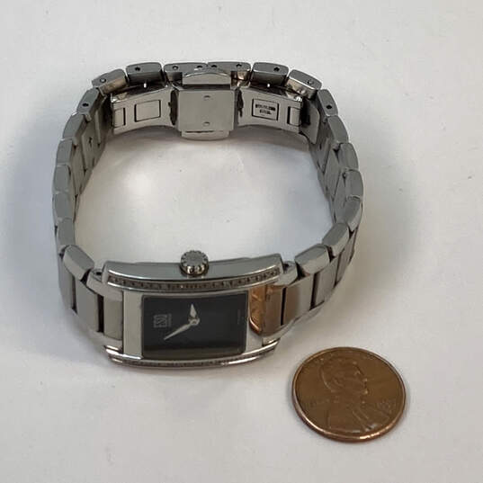 Designer ESQ Swiss Silver-Tone Black Dial Stainless Steel Analog Wristwatch image number 2