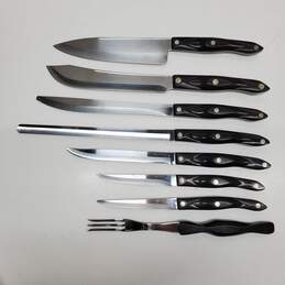 CUTCO CUTLERY 8pc Lot - Brown Handle Some with Damaged Tips