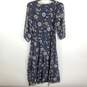 Loft Women Blue Floral Tiered Belt Dress Sz SP NWT image number 3