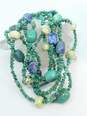 Artisan 925 Southwestern Turquoise Chips Serpentine & Sodalite Tumbled Beaded Multi Strand Necklace 185.1g image number 3