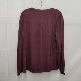 NWT Christopher & Banks WM's 100% Rayon Wine Color Blouse Size L alternative image