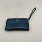 Coach Womens Blue Glitter Credit Card Holder Zip Around Wallet Clutch image number 1
