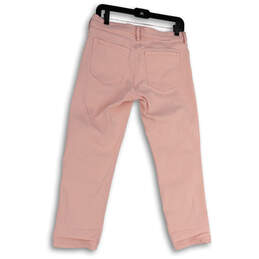 Womens Pink Light Wash Pockets Regular Fit Denim Straight Jeans Size 27 alternative image