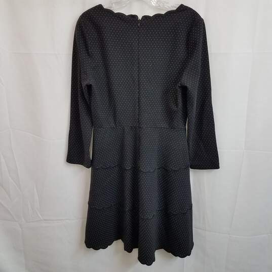 Kate Spade tiered ponte knit scalloped edge long sleeve dress 10 image number 2