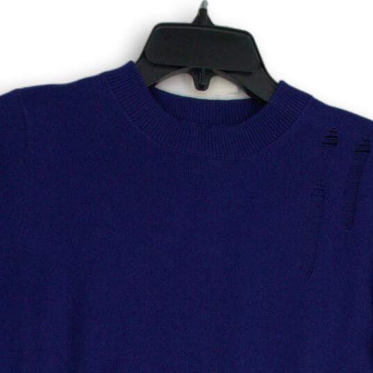 Hudson Womens Blue Knitted Long Sleeve Crew Neck Pullover Sweater Size Small image number 3