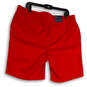NWT Womens Red Hollywood Flat Front Pockets Regular Fit Chino Shorts Sz 14W image number 2
