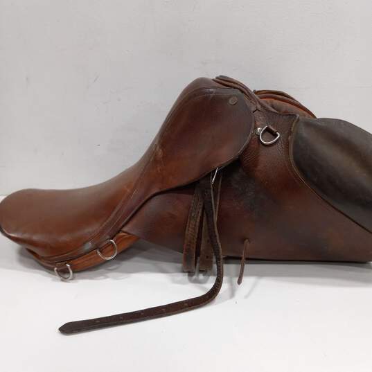 Rossi Caruso Chestnut English Leather Riding Saddle image number 3