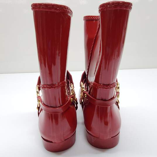 Michael Kors Women's Fulton Harness Rain Booties Red Size 8 image number 4