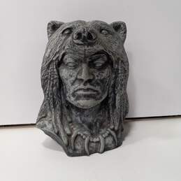Native American Chief Bear Hunter Warrior Bust