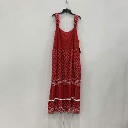 NWT Womens Red White Printed Square Neck Sleeveless Shift Dress Size 24 alternative image