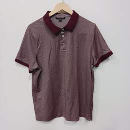 Michael Kors Men's Maroon Short Sleeve Polo Shirt Size L