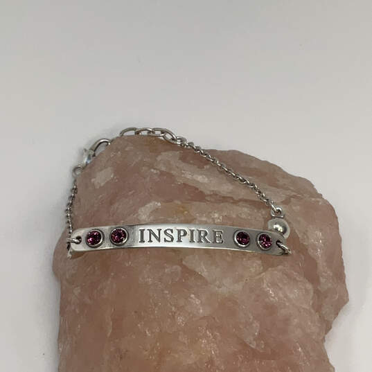 Designer Brighton Silver-Tone Purple Crystal Stone Inspire Chain Bracelet image number 1