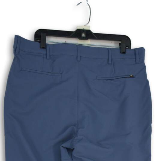 NWT Mens Blue Flat Front Slash Pocket Straight Leg Chino Pants Size 38x30 image number 4