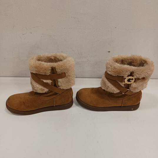 Women's Brown G By Guess Suede Boots Size 7 image number 2