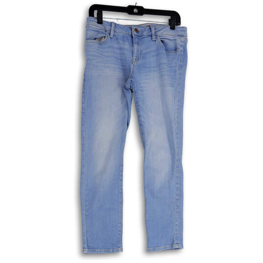 Womens Blue Denim Medium Wash Straight Leg Jeans Size 4 image number 1