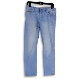 Womens Blue Denim Medium Wash Straight Leg Jeans Size 4