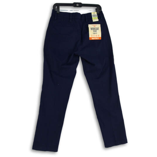 NWT Mens Blue Flat Front Slash Pocket Slim Fit Chino Pants Size 30 x 30 image number 2