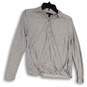 Womens Gray Space Dye Long Sleeve Collared Pullover Blouse Top Size XS image number 1