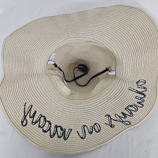 Always On Vacay Embroidered Straw Sun Hat image number 2