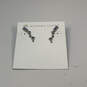 Designer Kendra Scott Silver-Tone Crystal Stone Drop Earrings With Dust Bag image number 1